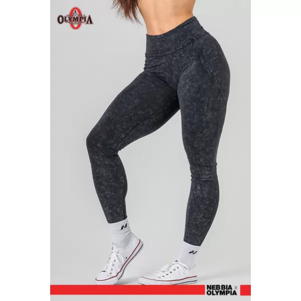  Isprane tajice s visokim strukom GYM WARRIOR 776 BLACK Nebbia 