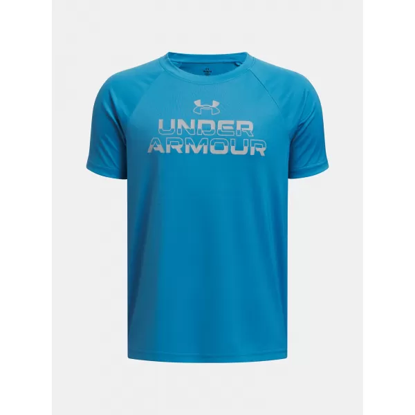  Majica za dječake UNDER ARMOUR TECH SPLIT WORDMARK SS 1383010-452 PLAVA 