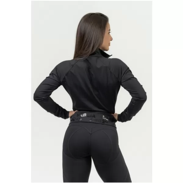  Ženska majica s patentnim zatvaračem INTENSE Warm-Up 833 BLACK Nebbia 