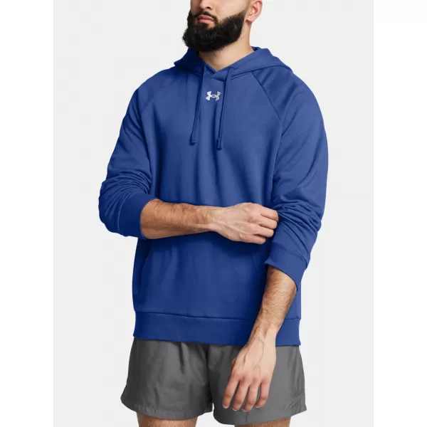  Muški sweatshirt UNDER ARMOUR RIVAL FLEECE HOODIE 1379757-432 PLAVA 