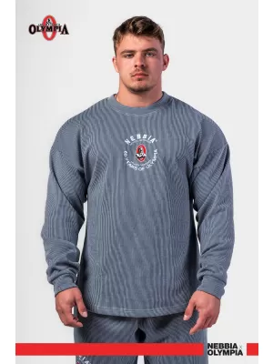 Oversized majica bez kapuljače SIGNATURE 797 BLUE Nebbia