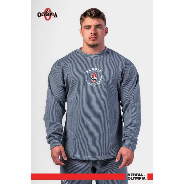  Oversized majica bez kapuljače SIGNATURE 797 BLUE Nebbia 