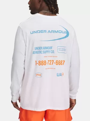 Muška majica kratkih rukava UNDER ARMOUR M WORKWEAR LOGO LS 1390167-100 BIJELA