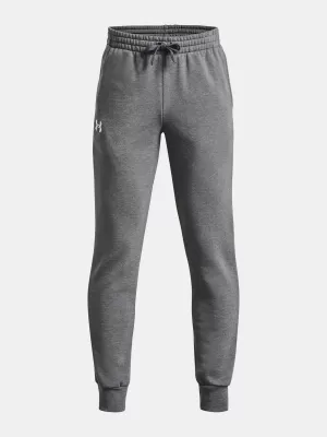 Trenirke za dječake UNDER ARMOUR RIVAL FLEECE JOGGERS 1379787-025 SIVA