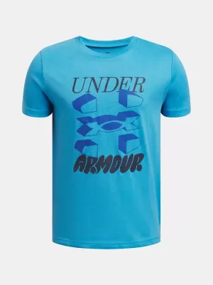 Majica za dječake UNDER ARMOUR B SPLIT BIG LOGO SS 1390003-452 PLAVA