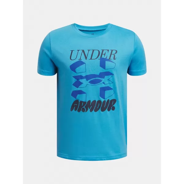  Majica za dječake UNDER ARMOUR B SPLIT BIG LOGO SS 1390003-452 PLAVA 