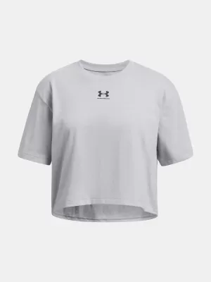 Majica za djevojčice UNDER ARMOUR RIVAL SS 1389755-011 SIVA