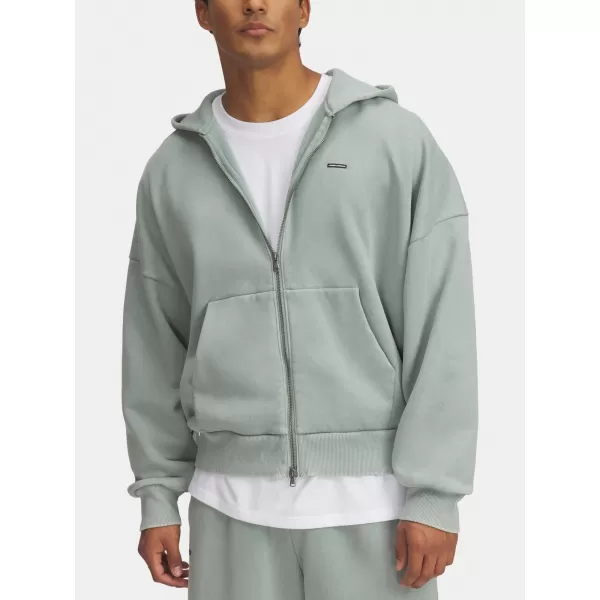  Muški sweatshirt UNDER ARMOUR ICON HWT FLEECE WASH FZ 6000651-348 ZELENA 