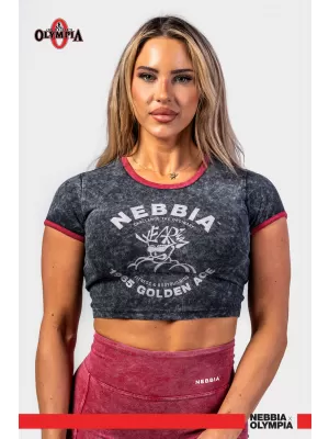 Isprana Crop-Top majica GOLDEN AGE 782 BLACK Nebbia