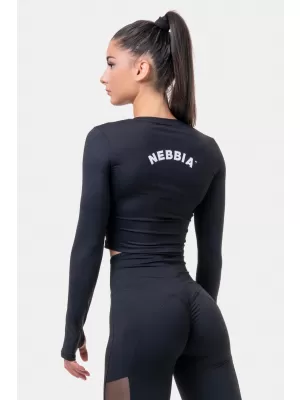 Sportski HERO skraćeni top dugih rukava 585 BLACK Nebbia