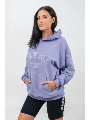 Oversize majica s kapuljačom GYM RAT 256 SVIJETLO LJUBIČASTA Nebbia