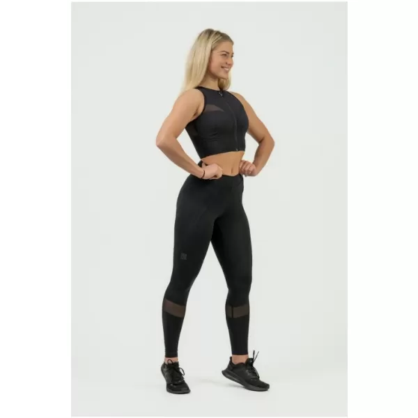  Ženski skraćeni top s visokom potporom INTENSE Mesh 842 BLACK Nebbia 