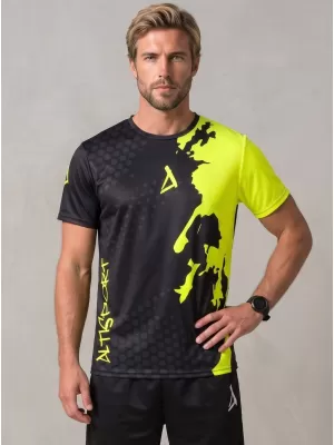 Muška premium funkcionalna majica ALTISPORT VOJ/ALM112TR01 CRNO-FLUO ŽUTA