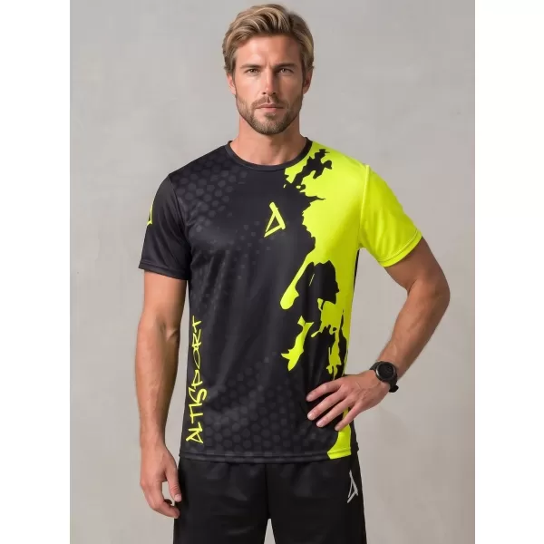  Muška premium funkcionalna majica ALTISPORT VOJ/ALM112TR01 CRNO-FLUO ŽUTA 