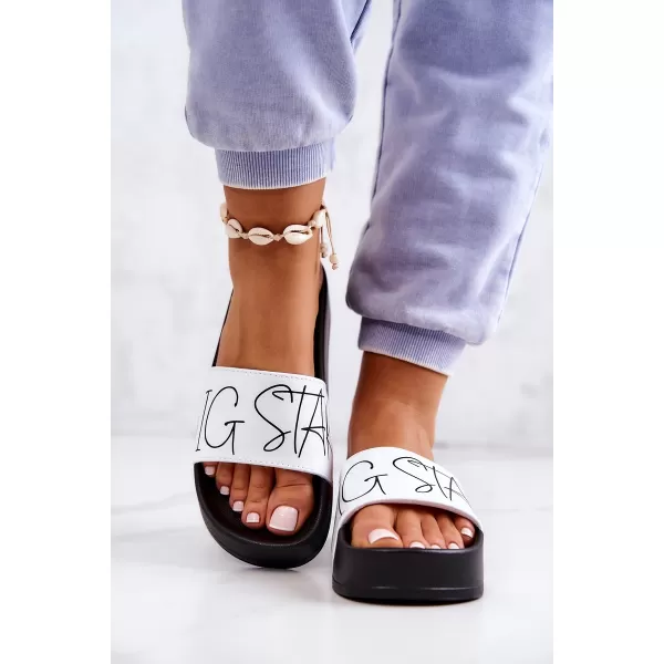  Modne ženske papuče BIG STAR JJ274A275 WHITE Big Star Shoes 