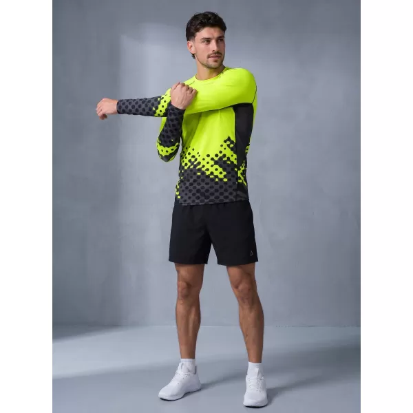  Vrhunska muška funkcionalna kompresijska majica dugih rukava ALTISPORT VOJ/ALM109TR03 FLUO ŽUTA 