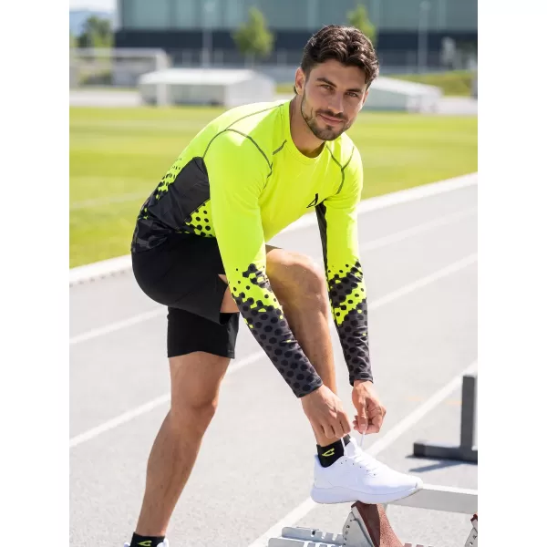  Vrhunska muška funkcionalna kompresijska majica dugih rukava ALTISPORT VOJ/ALM109TR03 FLUO ŽUTA 