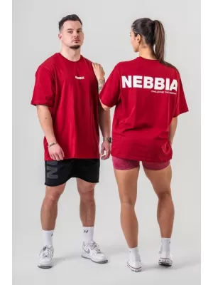Oversized majica kratkih rukava GYM ESSENTIALS 381 TAMNOCRVENA Nebbia