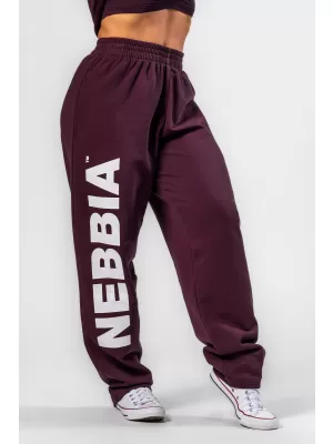 Široke široke trenirke BOYFRIEND STYLE 432 TAMNOCRVENA Nebbia