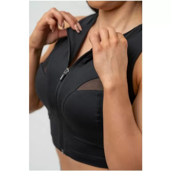  Ženski skraćeni top s visokom potporom INTENSE Mesh 842 BLACK Nebbia 