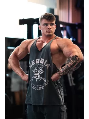 Washed muscle back stringer GOLDEN AGE 791 BLACK Nebbia