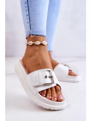 Modne ženske papuče BIG STAR JJ274A309 WHITE Big Star Shoes
