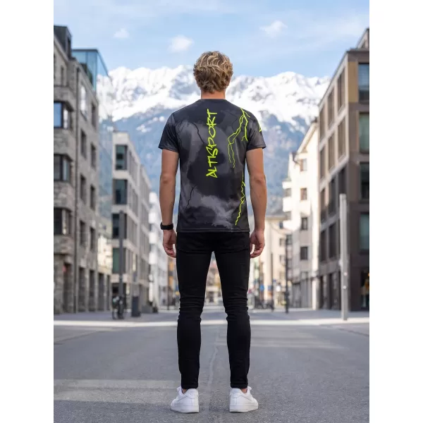  Muška premium funkcionalna majica ALTISPORT VOJ/ALM113TR01 CRNO-FLUO ŽUTA 
