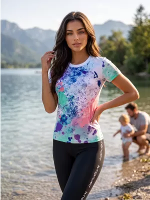 Ženska premium funkcionalna majica ALTISPORT VOJ/ALW055TR01 LJUBIČASTA/ZELENA
