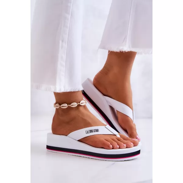  Ženske japanke na klin BIG STAR JJ274A333 WHITE Big Star Shoes 