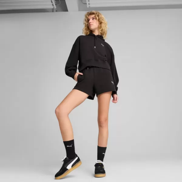  Ženska majica PUMA WARDROBE ESS RELAXED CROPPED HOODIE TR 629746-01 CRNI 