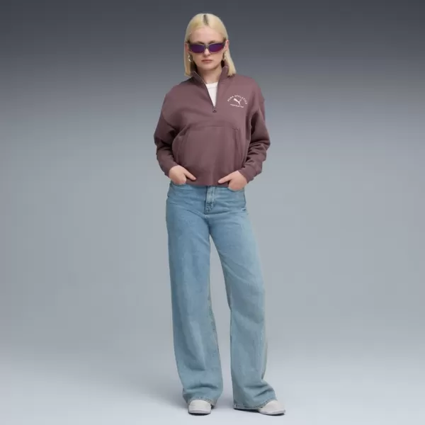  Ženska majica PUMA CLASS COMFORT HALF-ZIP SHORT CREW FL 688138-88 LJUBIČASTA 