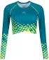 Ženski funkcionalni vrhunski skraćeni top ALTISPORT VOJ/ALW109TR04 SMARAGDNO/FLUO ŽUTA