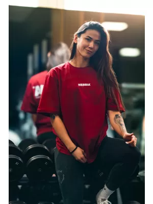 Oversized majica kratkih rukava GYM ESSENTIALS 381 TAMNOCRVENA Nebbia