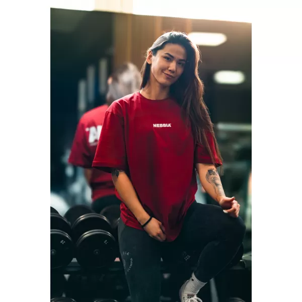  Oversized majica kratkih rukava GYM ESSENTIALS 381 TAMNOCRVENA Nebbia 