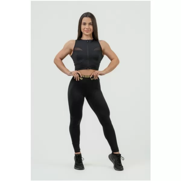  Ženski skraćeni top s visokom potporom INTENSE Mesh 842 BLACK Nebbia 