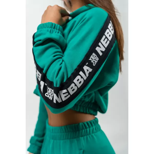  Crop hoodie ICONIC 254 GREEN Nebbia 