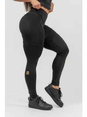 Ženske sportske tajice s mrežicom INTENSE 838 Gold BLACK/GOLD Nebbia