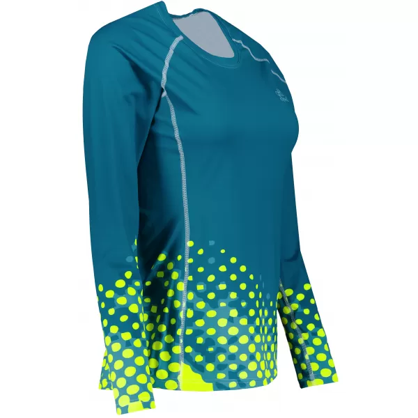  Ženska premium funkcionalna majica dugih rukava ALTISPORT VOJ/ALW109TR03 SMARAGDNO/FLUO ŽUTA 
