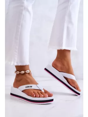 Ženske japanke na klin BIG STAR JJ274A333 WHITE Big Star Shoes