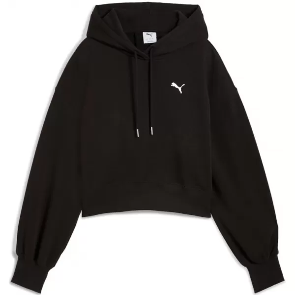  Ženska majica PUMA WARDROBE ESS RELAXED CROPPED HOODIE TR 629746-01 CRNI 