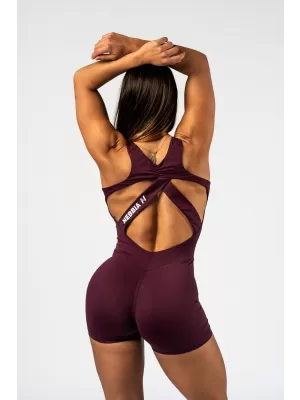 Fitnes kombinezon za oblikovanje STRONG BEAUTY 427 TAMNOCRVENA Nebbia