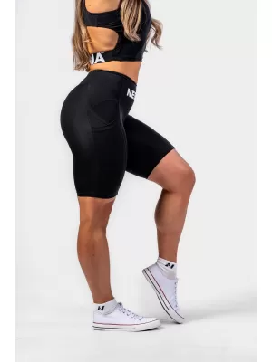 GYM THERAPY 628 CRNE Nebbia biciklističke hlače visokog struka od 10 inča