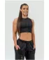 Ženski skraćeni top s visokom potporom INTENSE Mesh 842 BLACK Nebbia