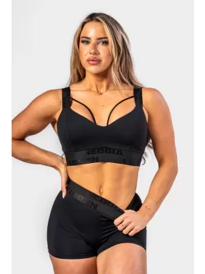 Ženski sportski grudnjak s pojačanjem INTENSE Iconic 844 BLACK Nebbia