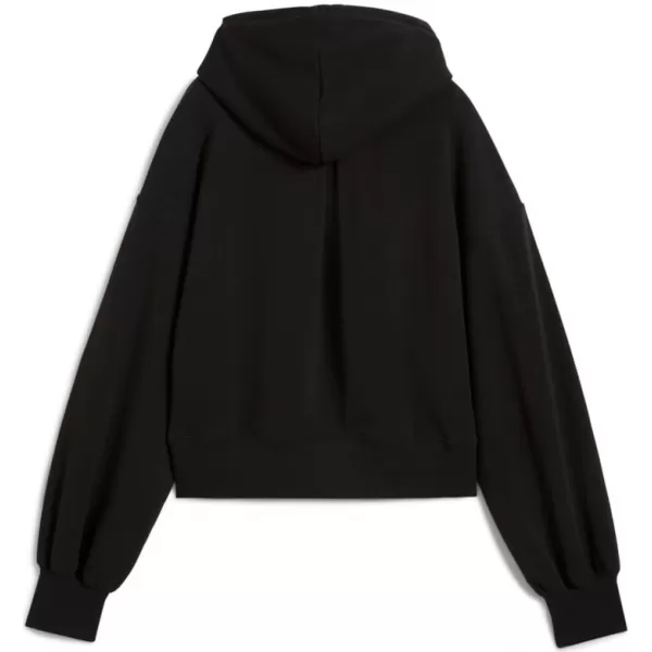  Ženska majica PUMA WARDROBE ESS RELAXED CROPPED HOODIE TR 629746-01 CRNI 