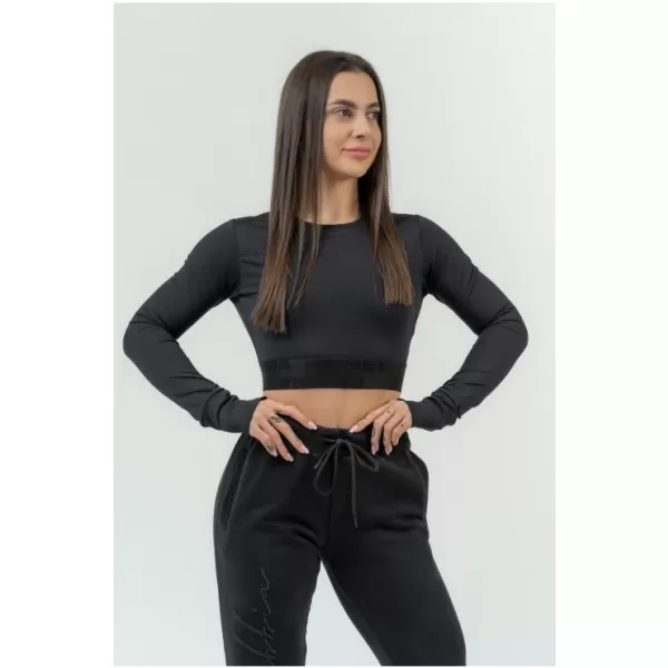  Ženski kratki top s dugim rukavima INTENSE Perform 839 BLACK Nebbia 
