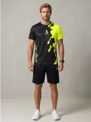 Muška premium funkcionalna majica ALTISPORT VOJ/ALM112TR01 CRNO-FLUO ŽUTA