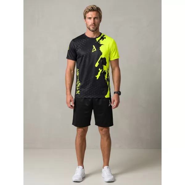  Muška premium funkcionalna majica ALTISPORT VOJ/ALM112TR01 CRNO-FLUO ŽUTA 
