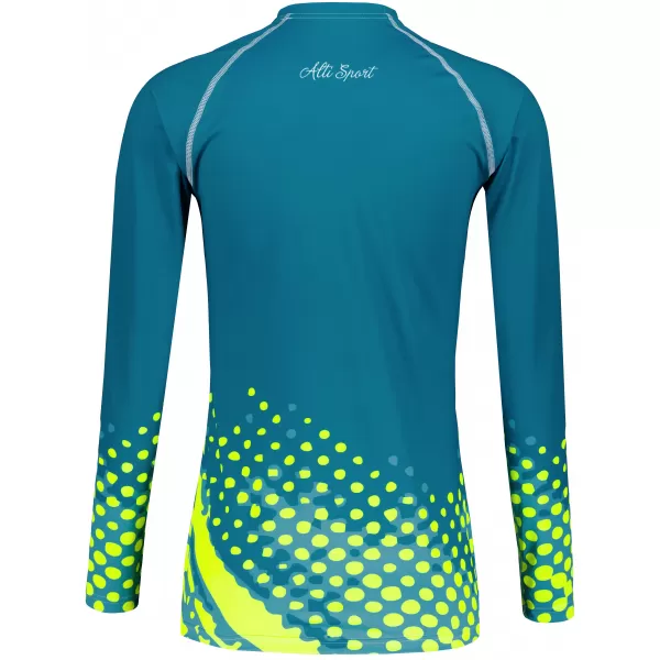  Ženska premium funkcionalna majica dugih rukava ALTISPORT VOJ/ALW109TR03 SMARAGDNO/FLUO ŽUTA 