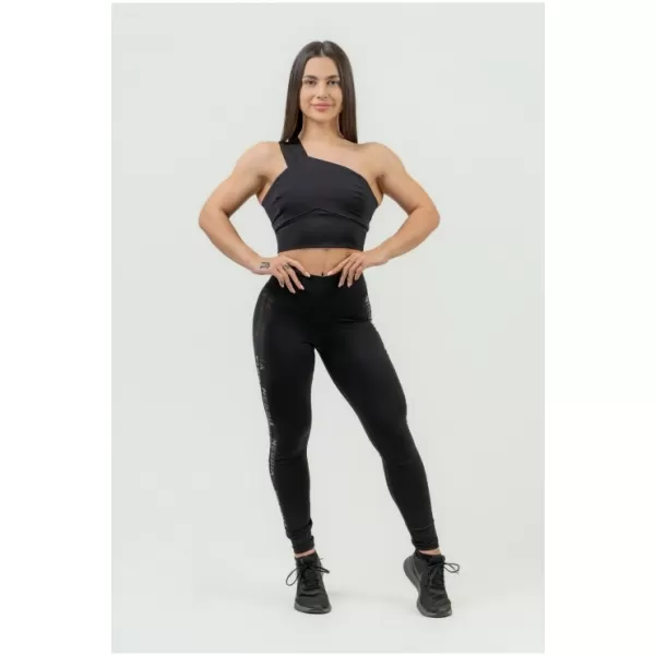 Ženski sportski grudnjak s visokom potporom INTENSE Asymmetric 841 BLACK/GOLD Nebbia 